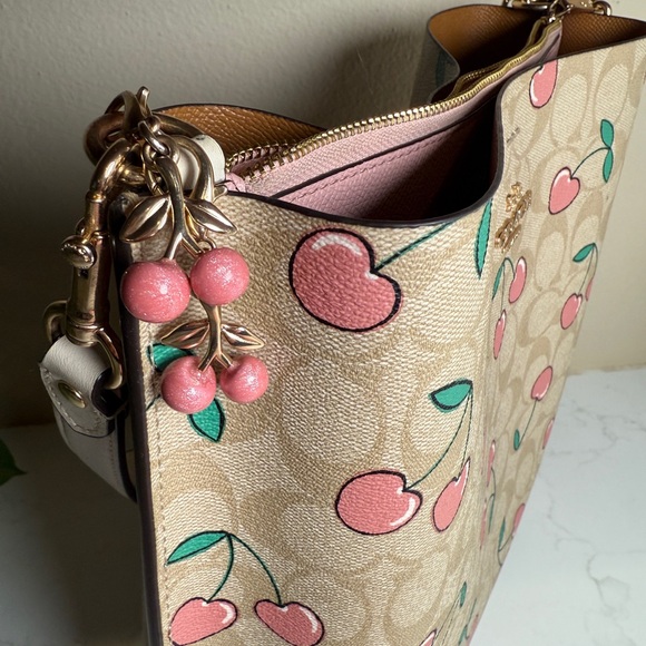 Coach Cream and Pink Wallet with Playful Fruit Print - Picture 2 of 7